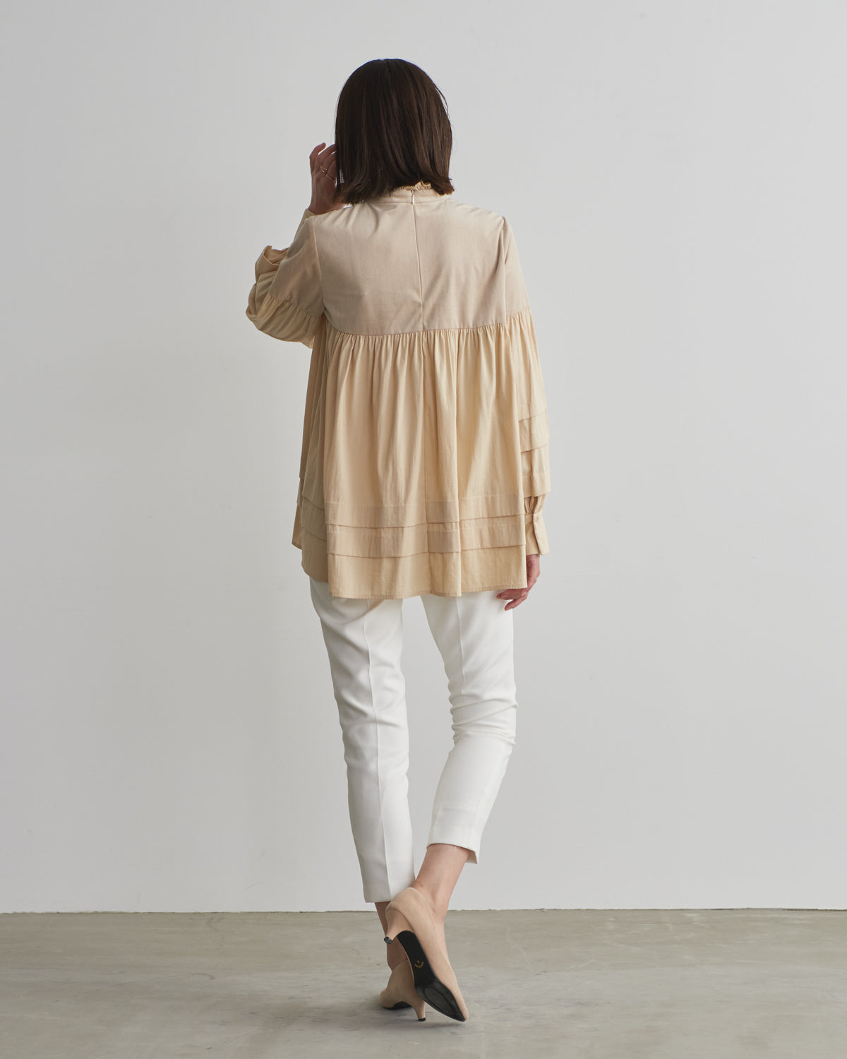 corduroy block blouse