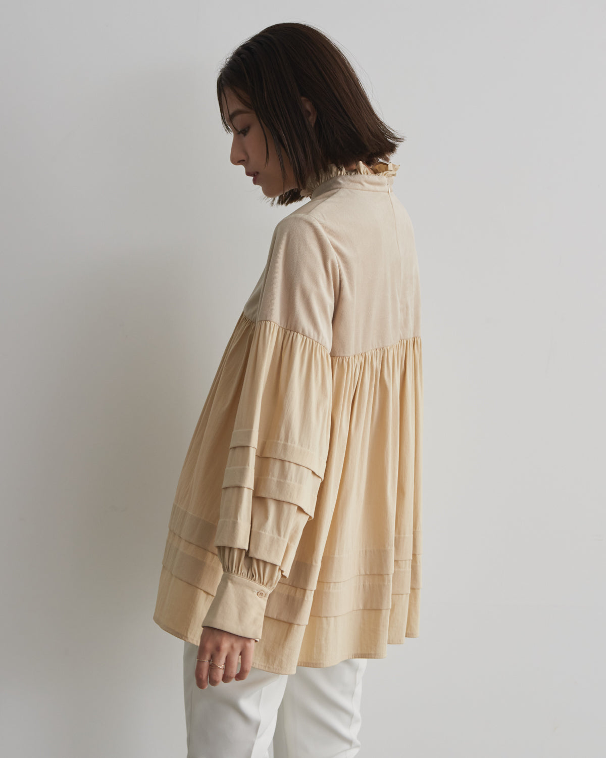 corduroy block blouse
