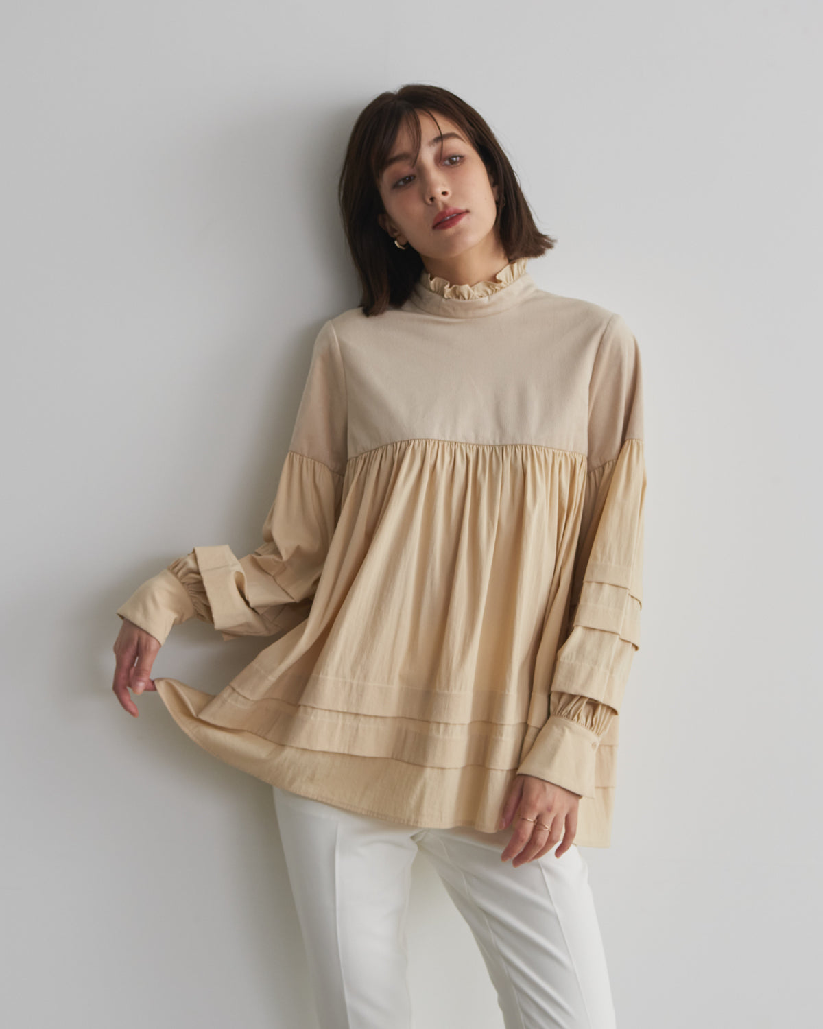 corduroy block blouse
