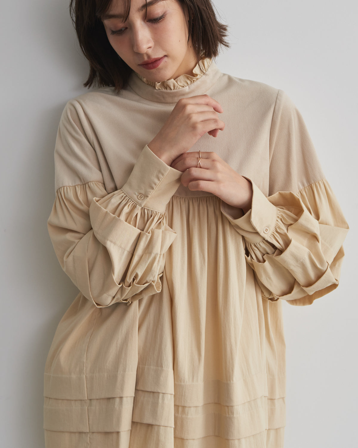 corduroy block blouse