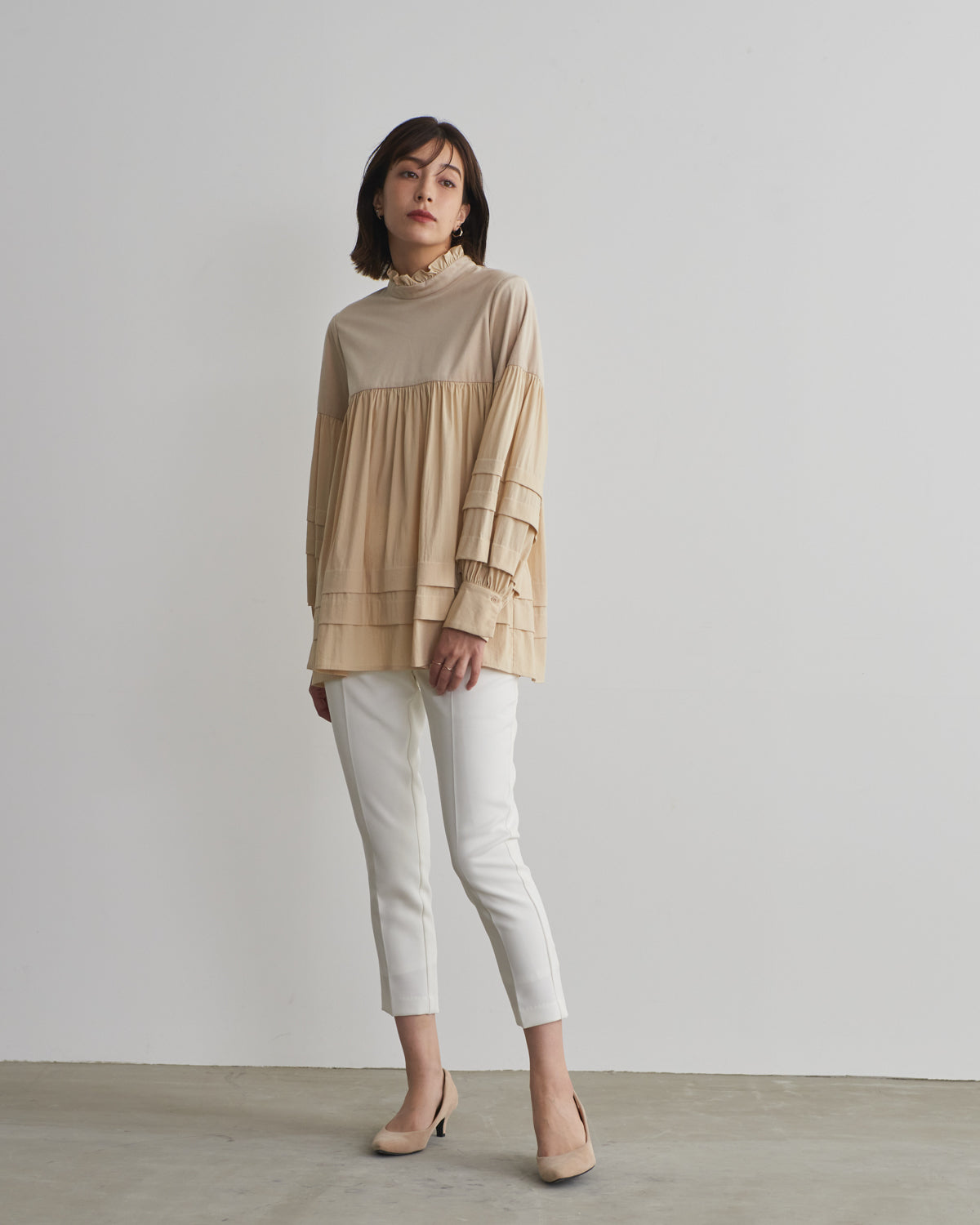 corduroy block blouse