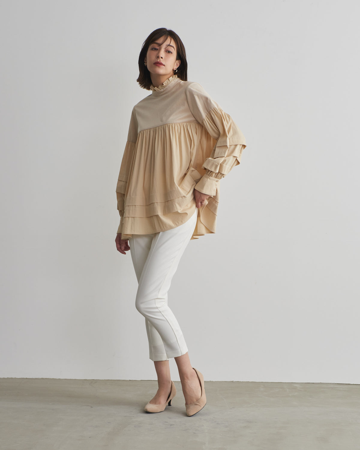 corduroy block blouse