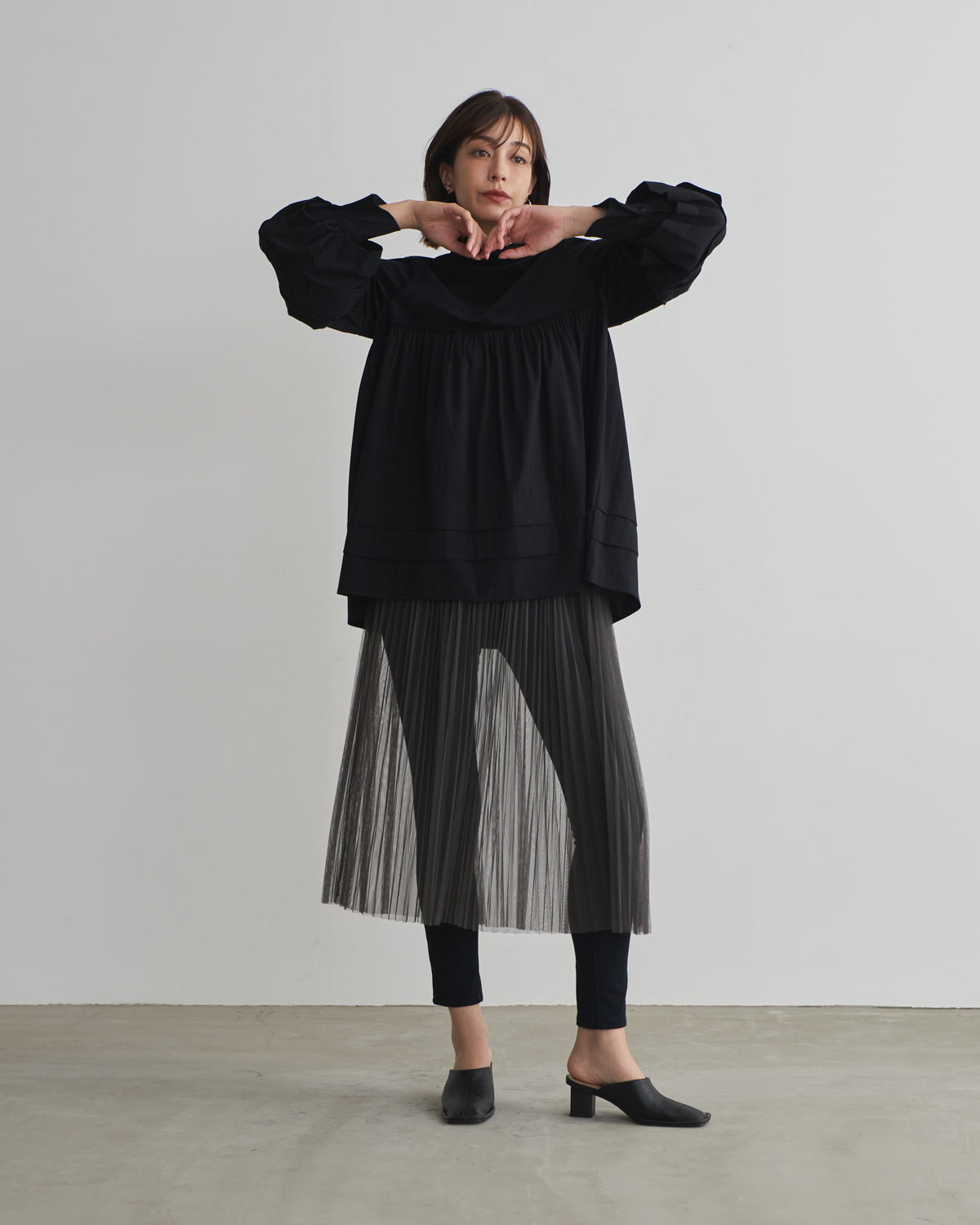 corduroy block blouse