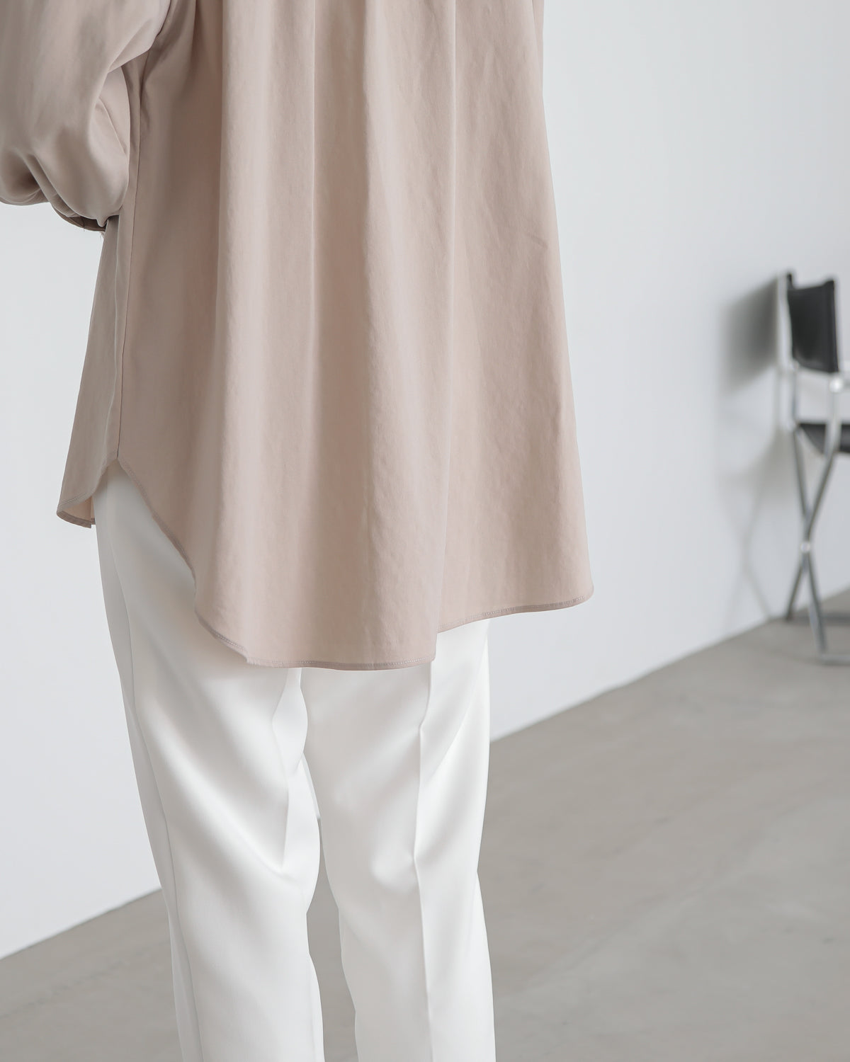 yoke switching bottle neck pullover
