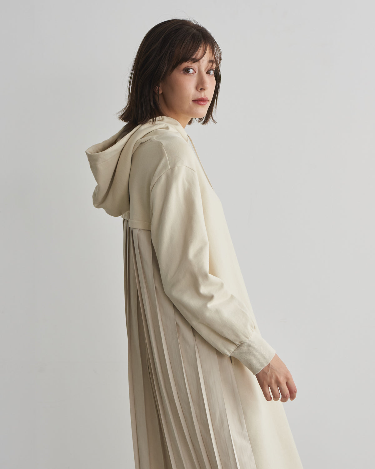 back pleats brushed lining one piece