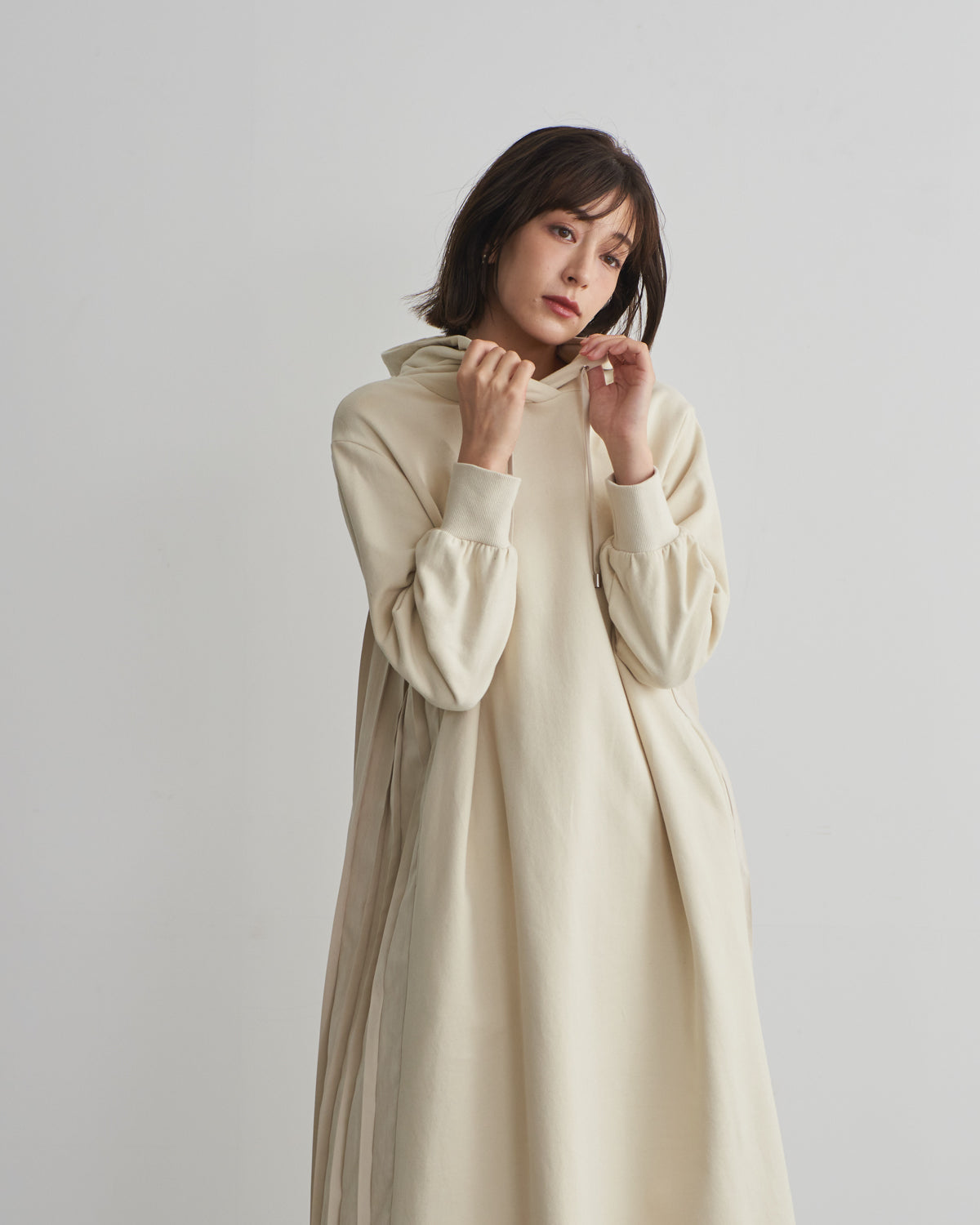 back pleats brushed lining one piece