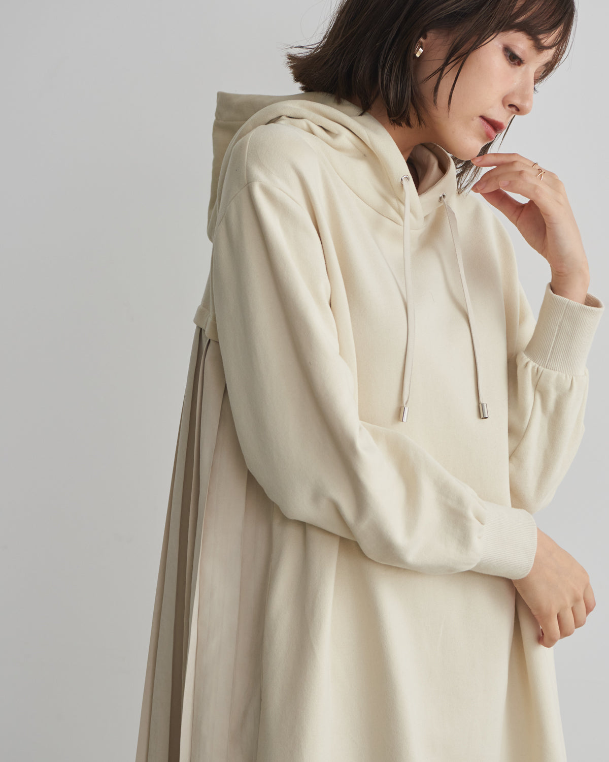 back pleats brushed lining one piece