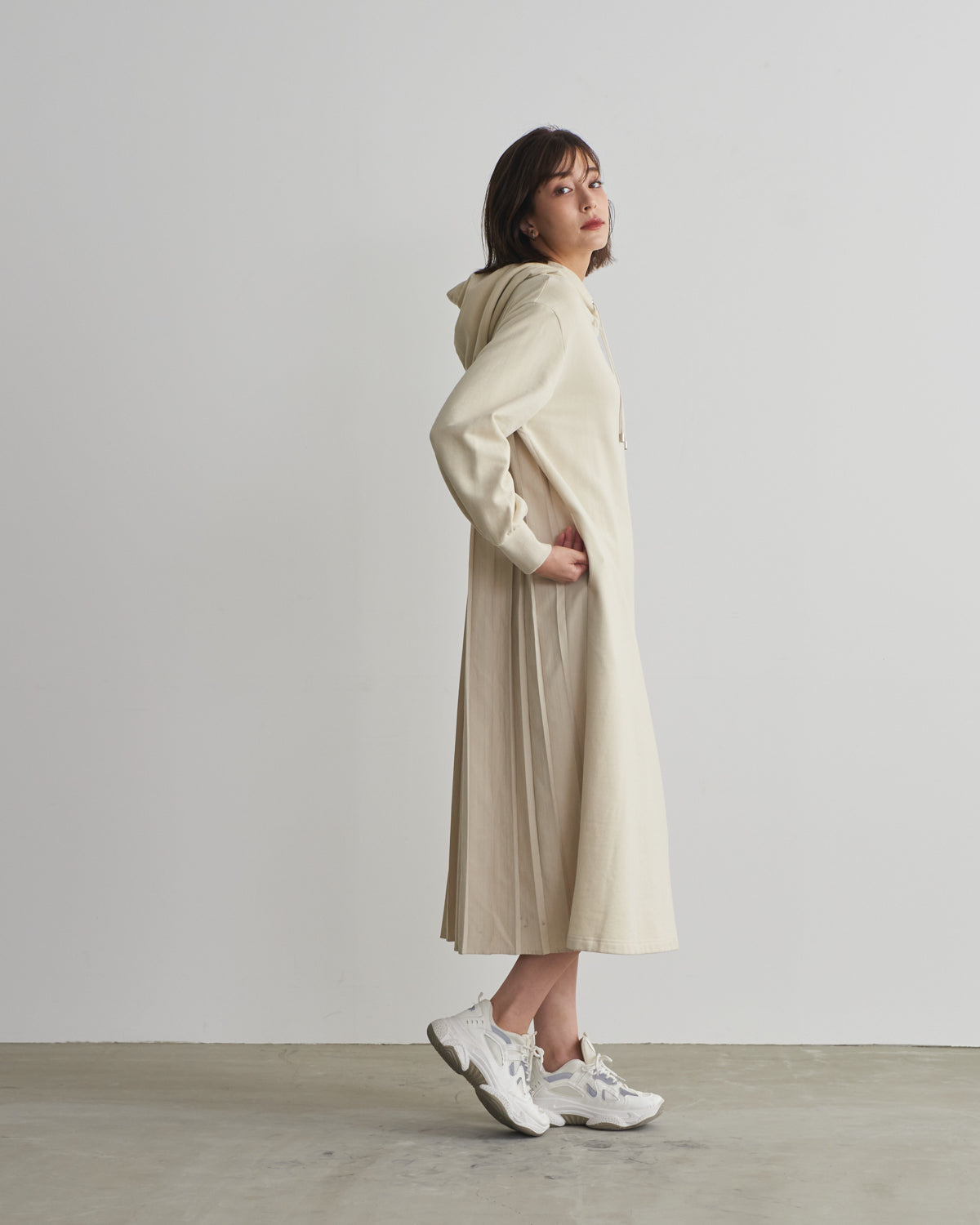 back pleats brushed lining one piece
