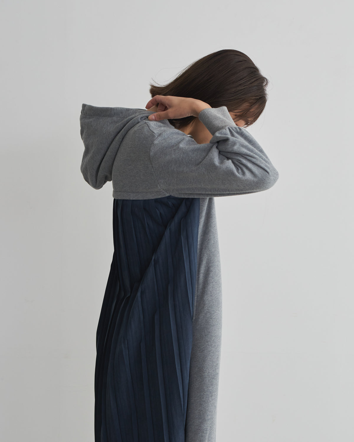 back pleats brushed lining one piece