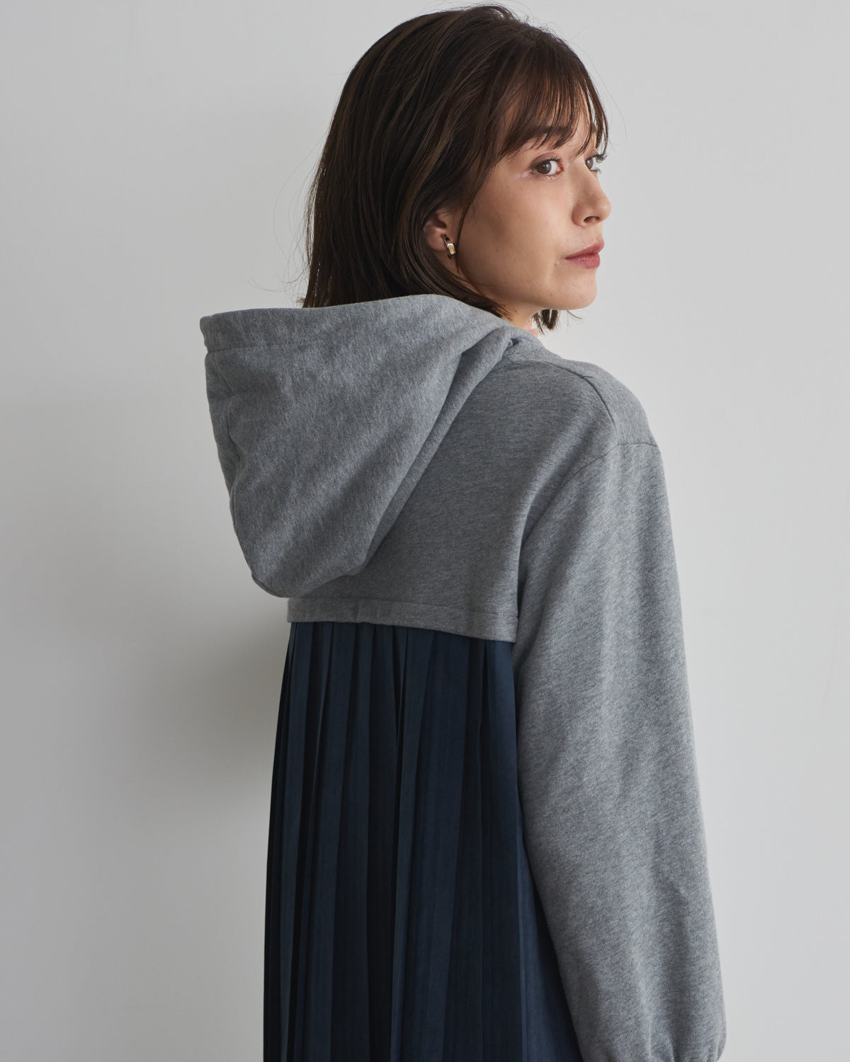 back pleats brushed lining one piece