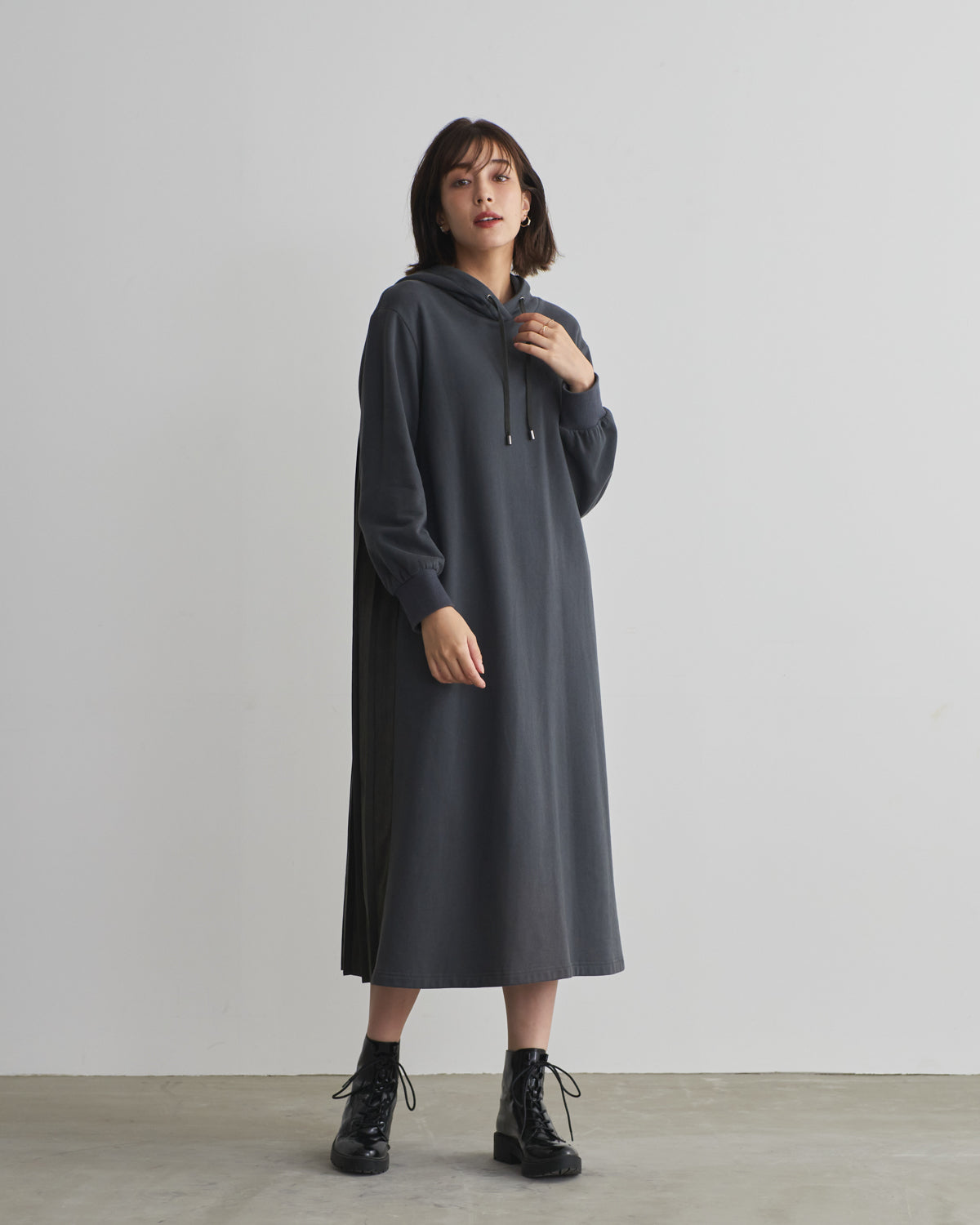 back pleats brushed lining one piece