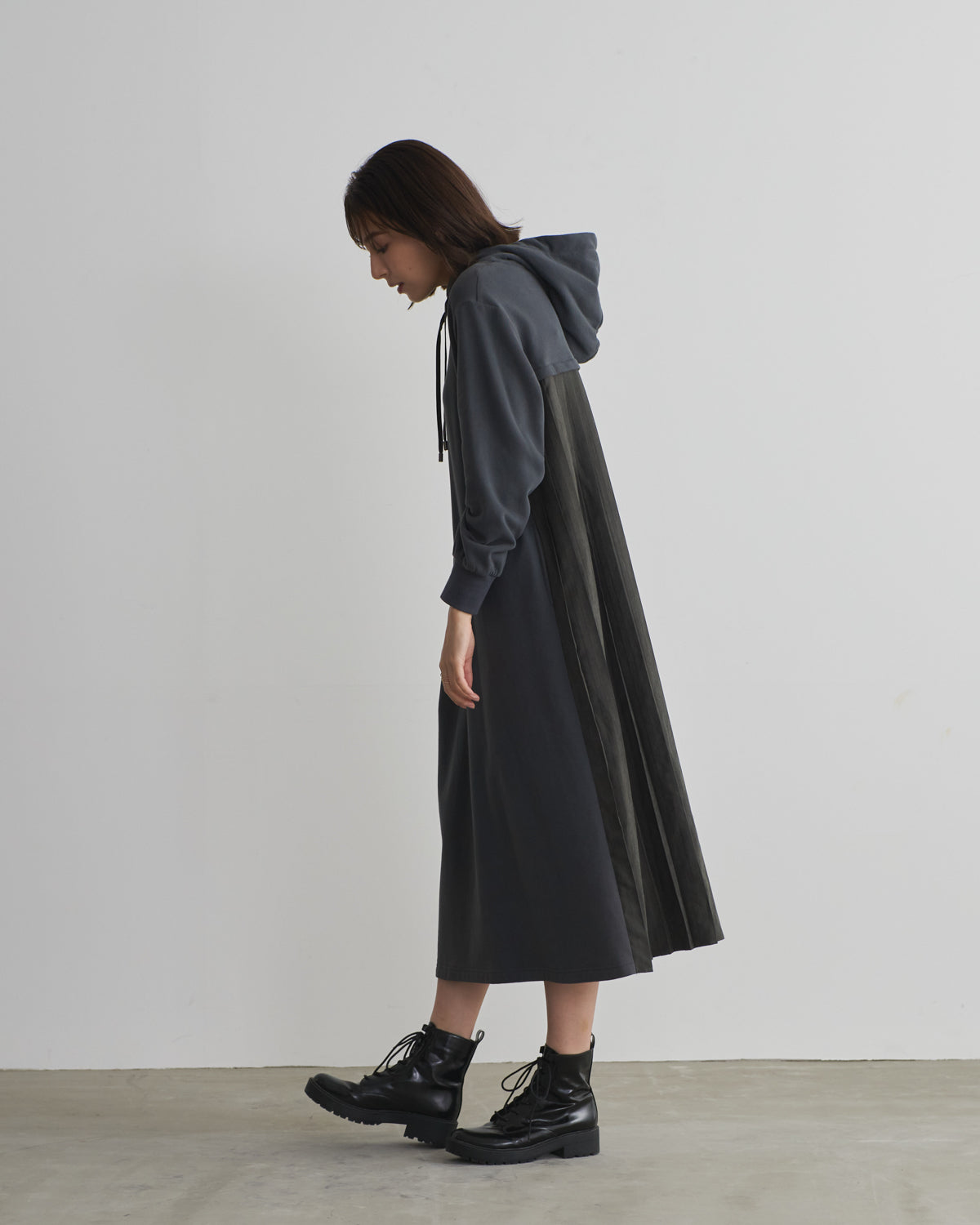 back pleats brushed lining one piece