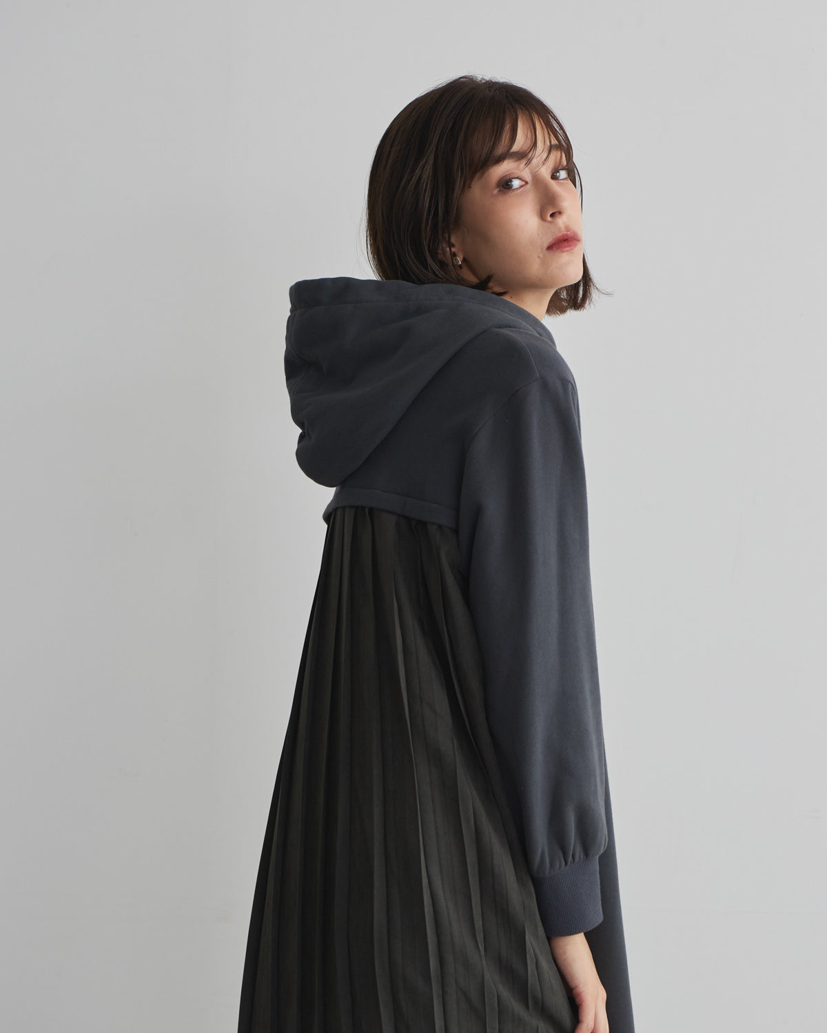 back pleats brushed lining one piece