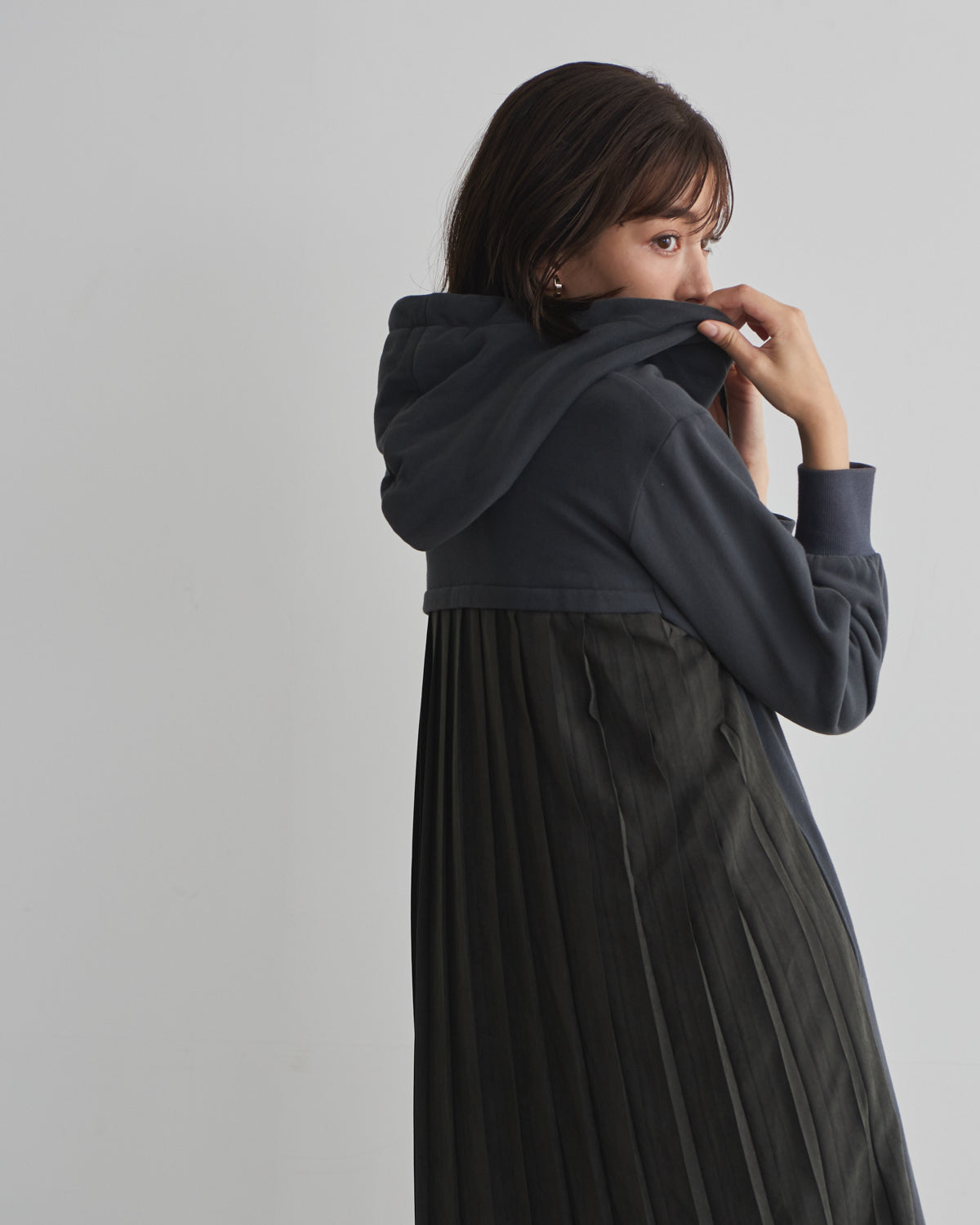 back pleats brushed lining one piece