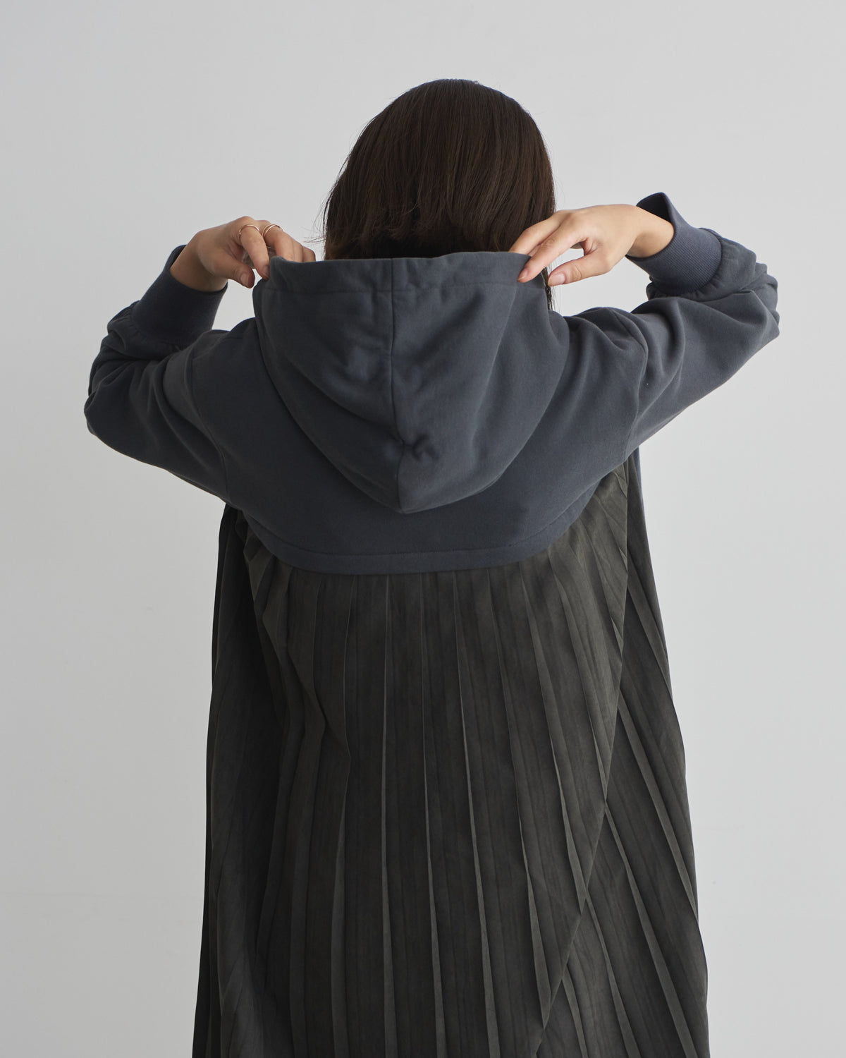 back pleats brushed lining one piece
