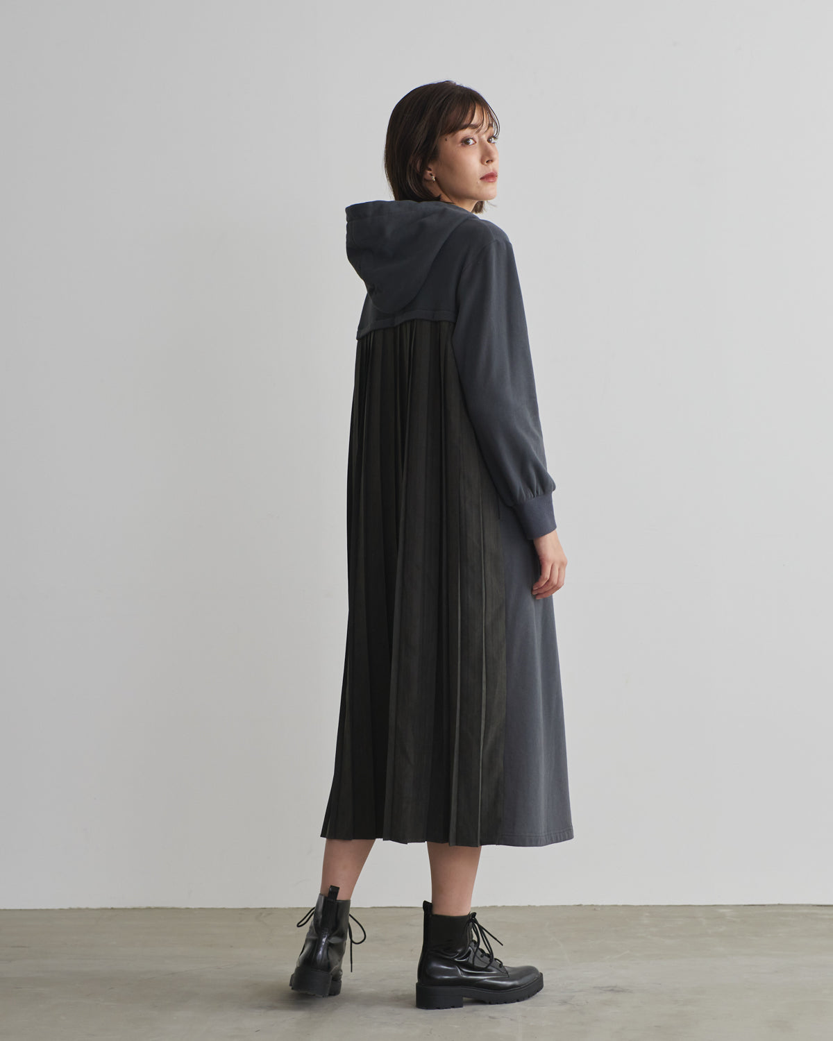 back pleats brushed lining one piece