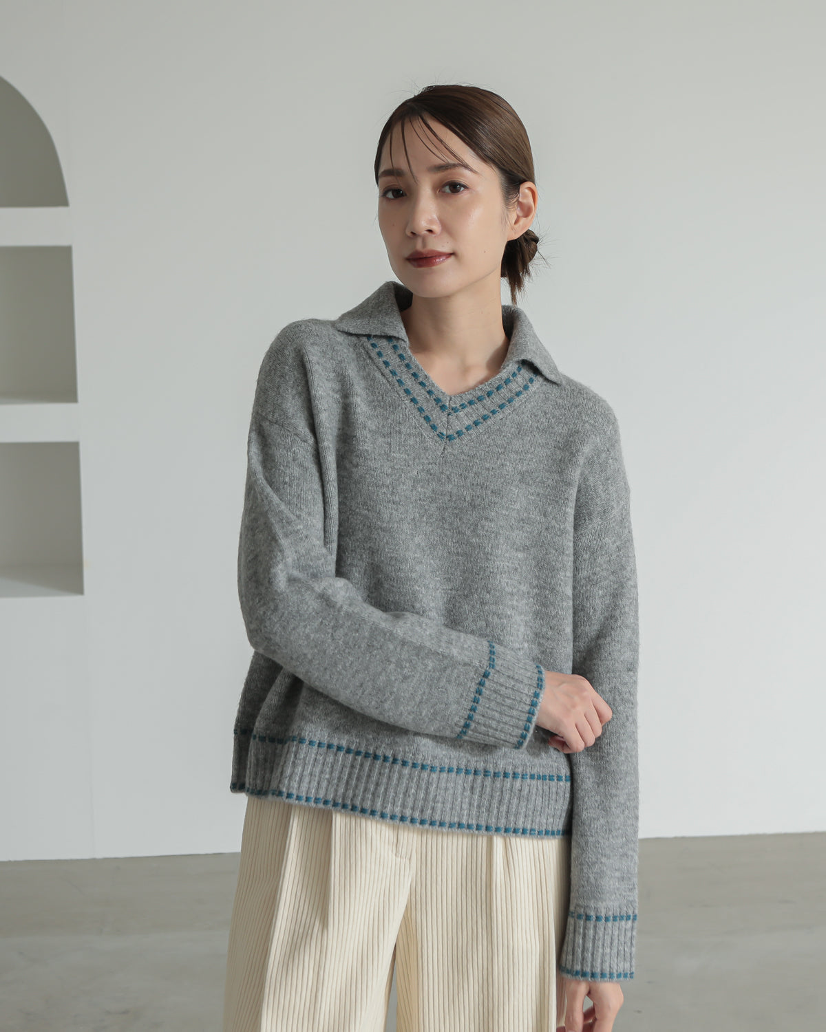 skipper collar pullover