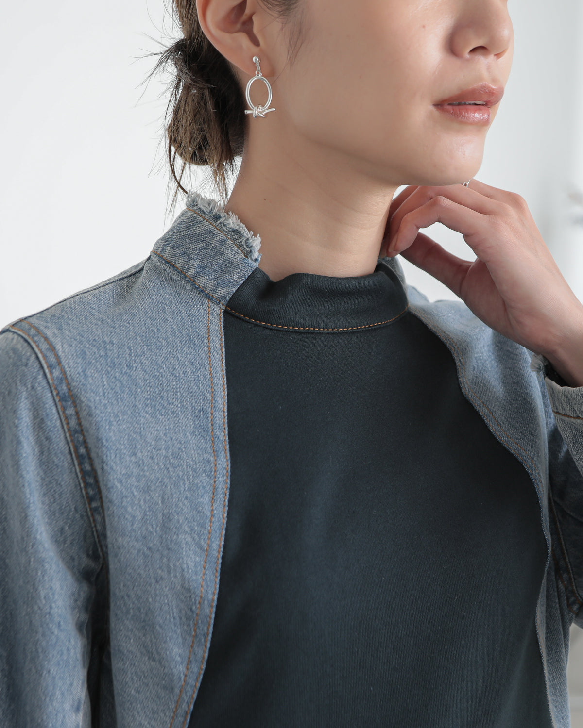 denim switching one piece