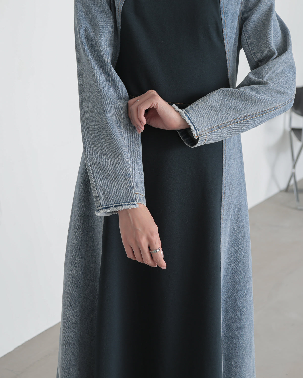 denim switching one piece