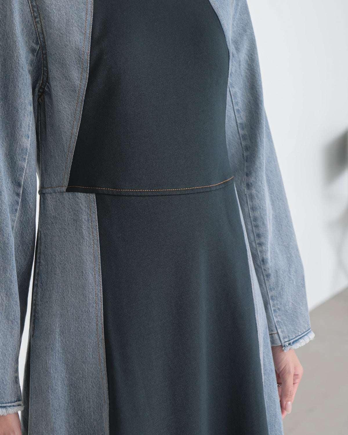 denim switching one piece