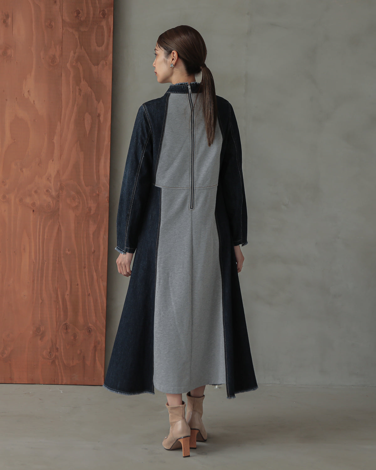 denim switching one piece