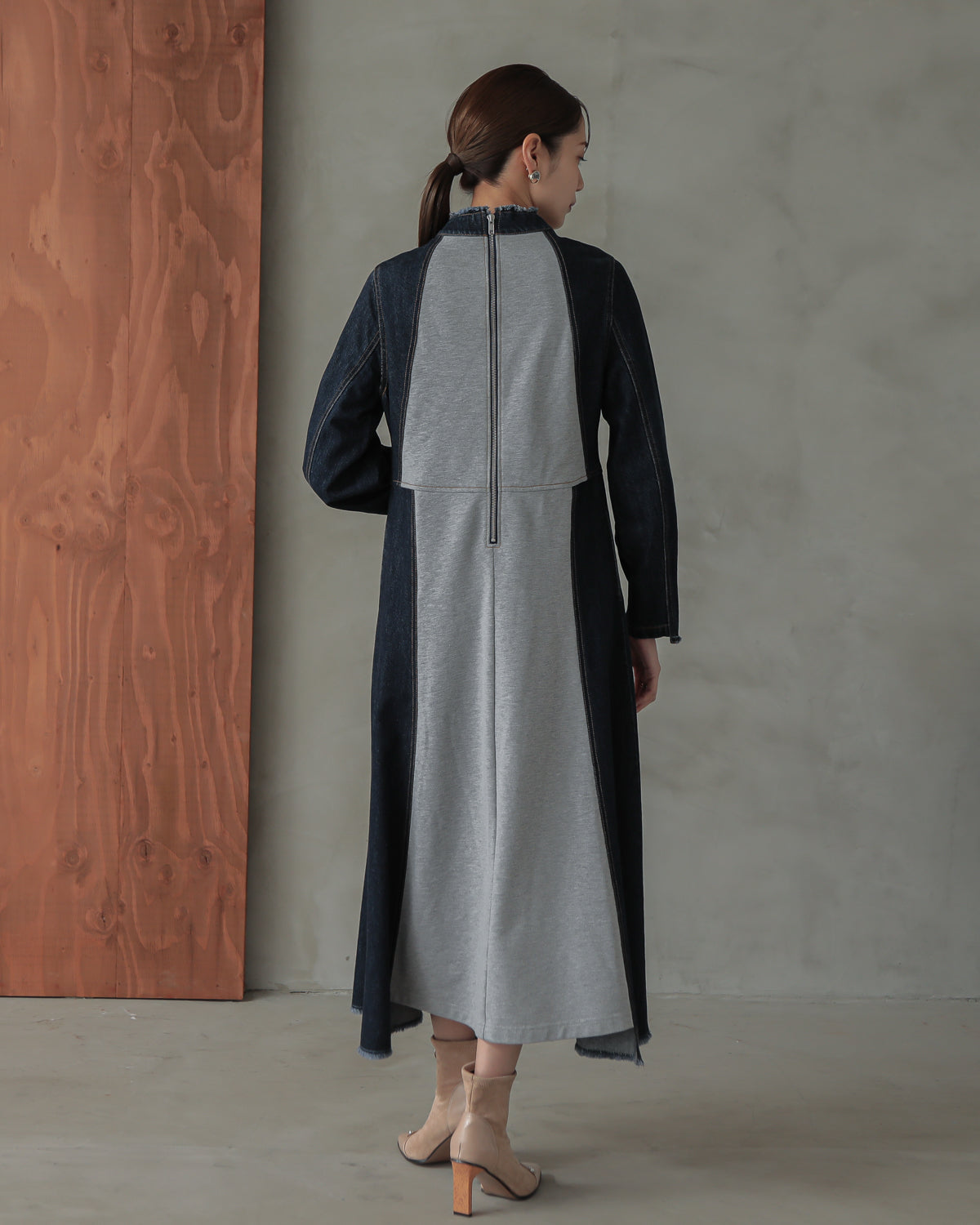 denim switching one piece