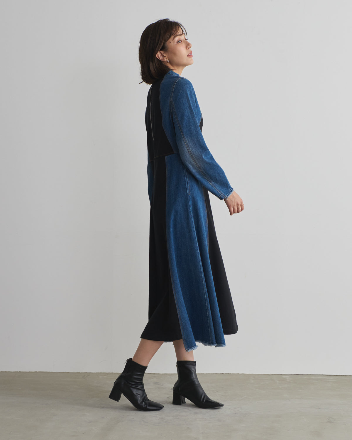 denim switching one piece
