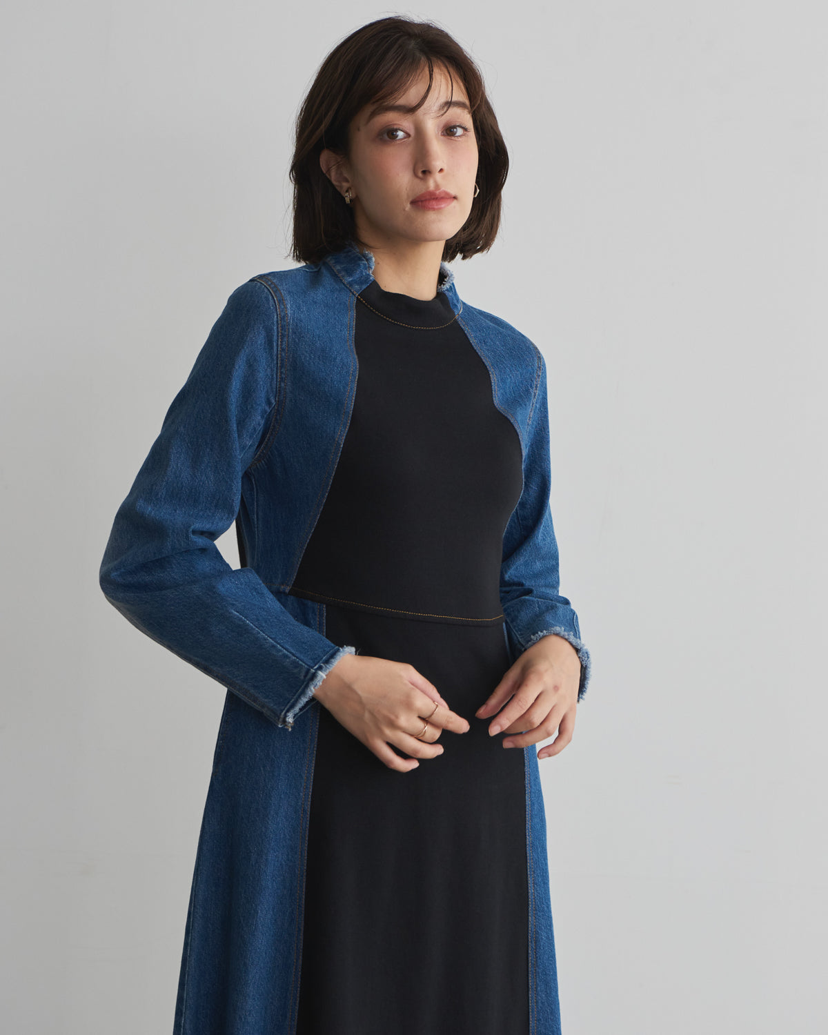 denim switching one piece