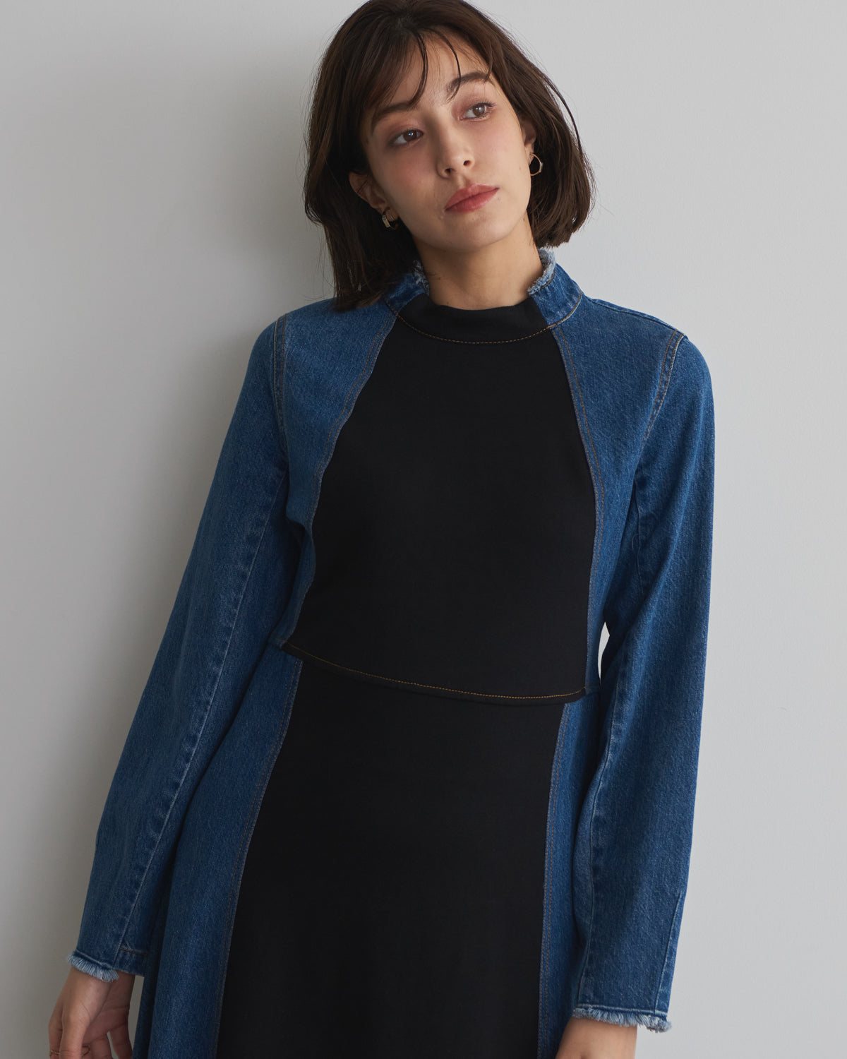 denim switching one piece