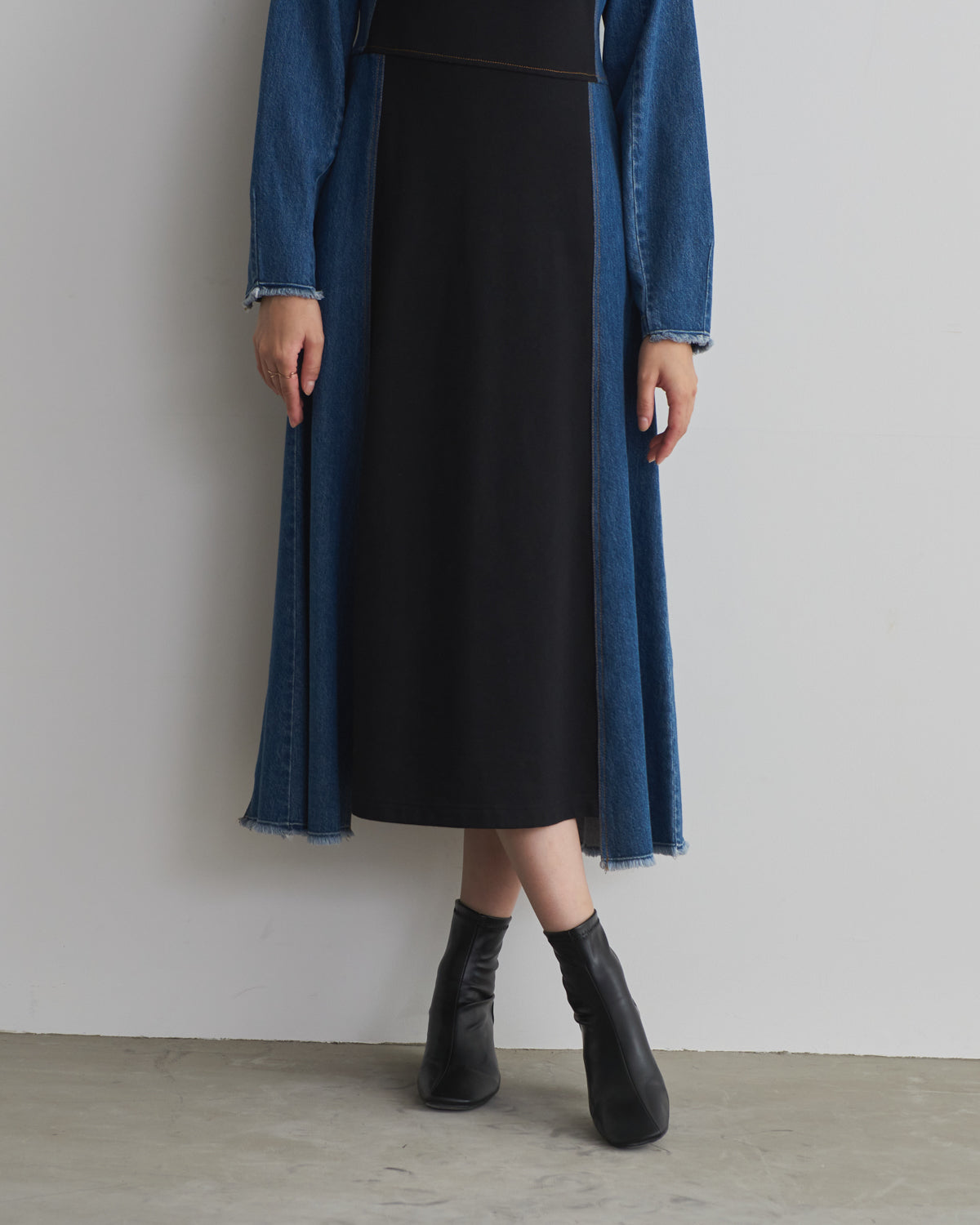 denim switching one piece