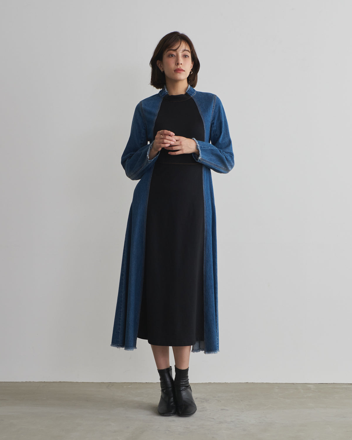 denim switching one piece