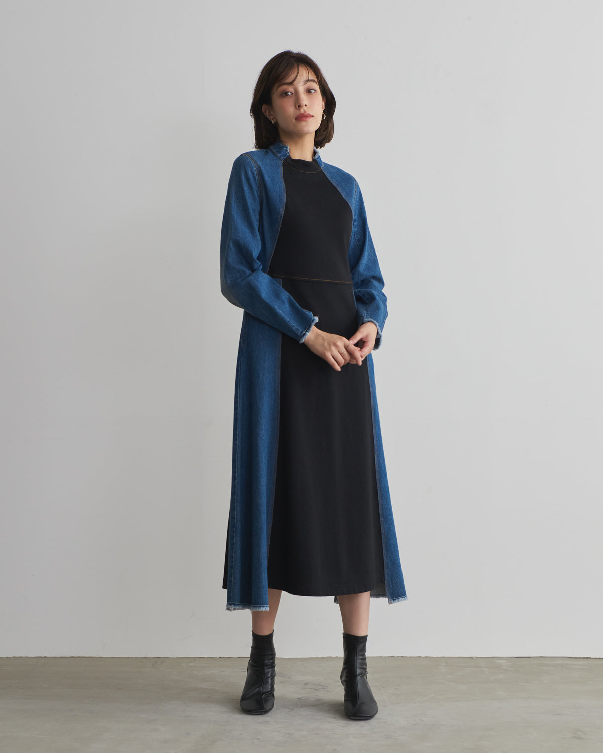 denim switching one piece