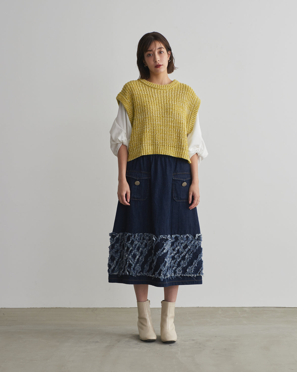 denim tape skirt