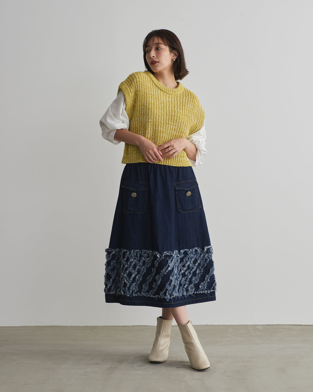 denim tape skirt