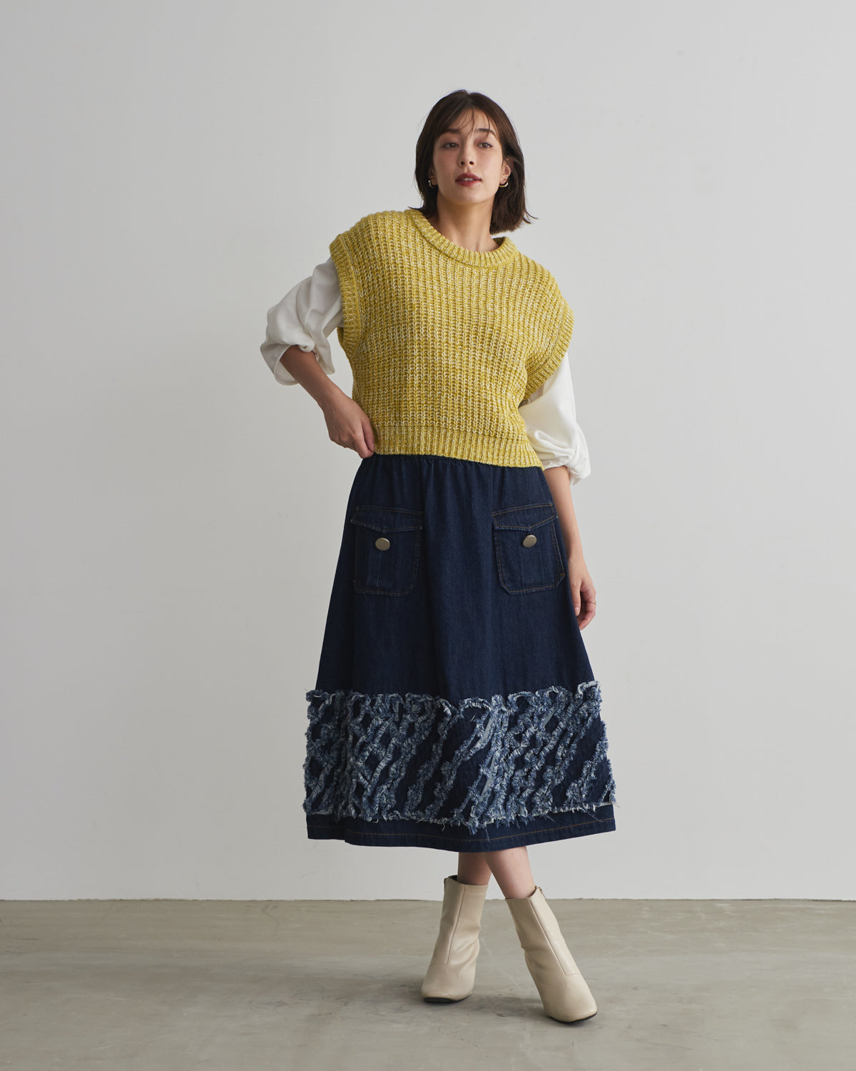denim tape skirt