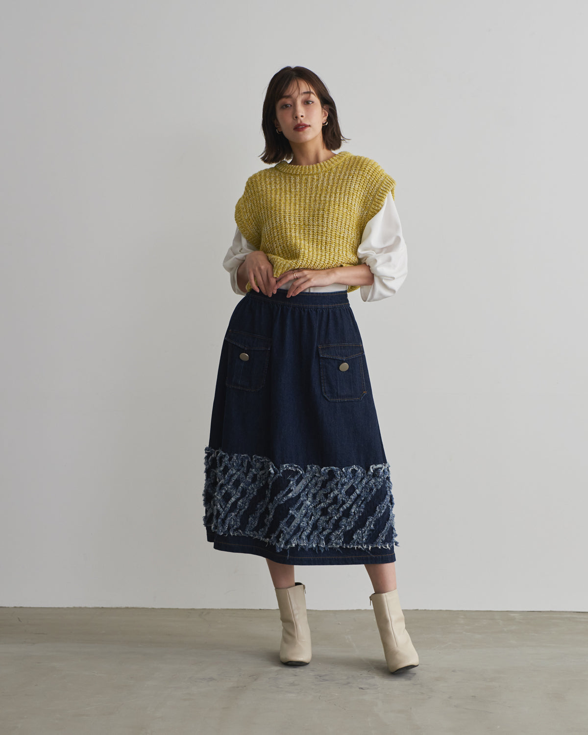 denim tape skirt