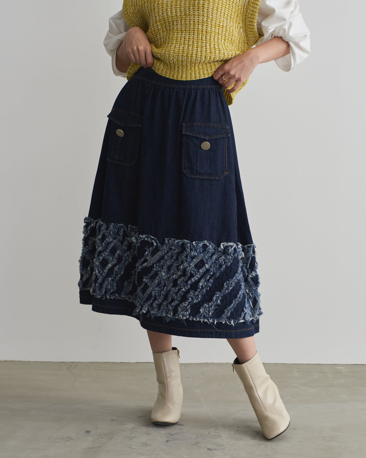 denim tape skirt