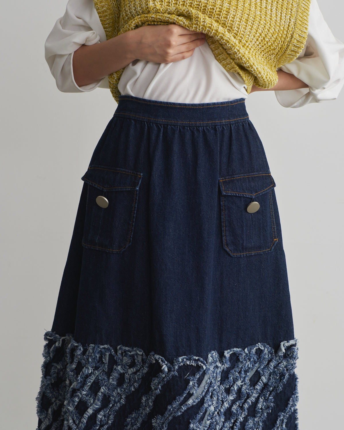denim tape skirt