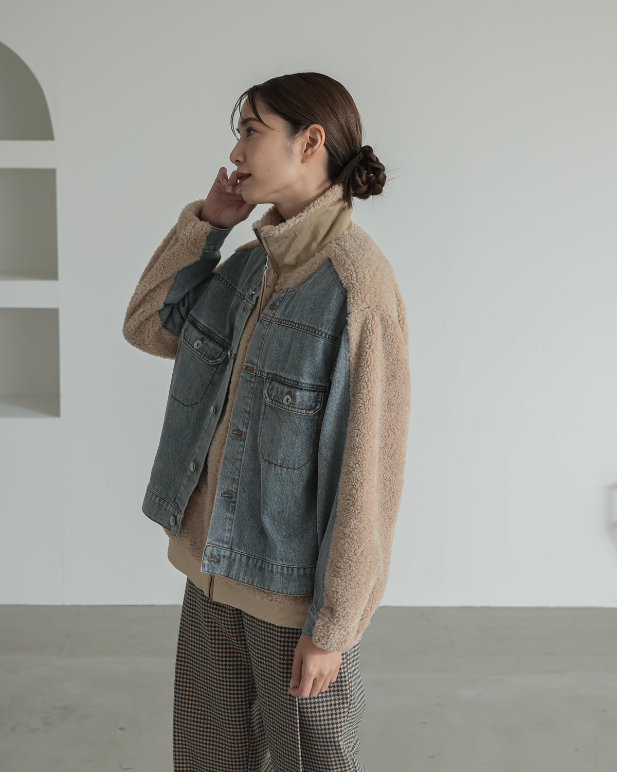 boa x denim jacket