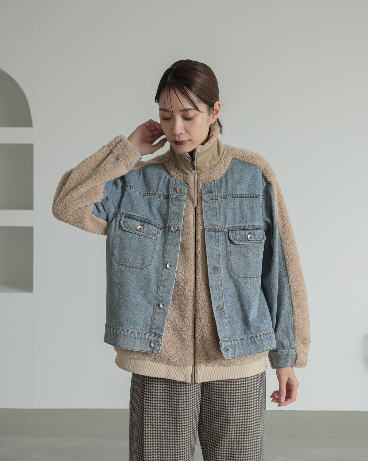 boa x denim jacket