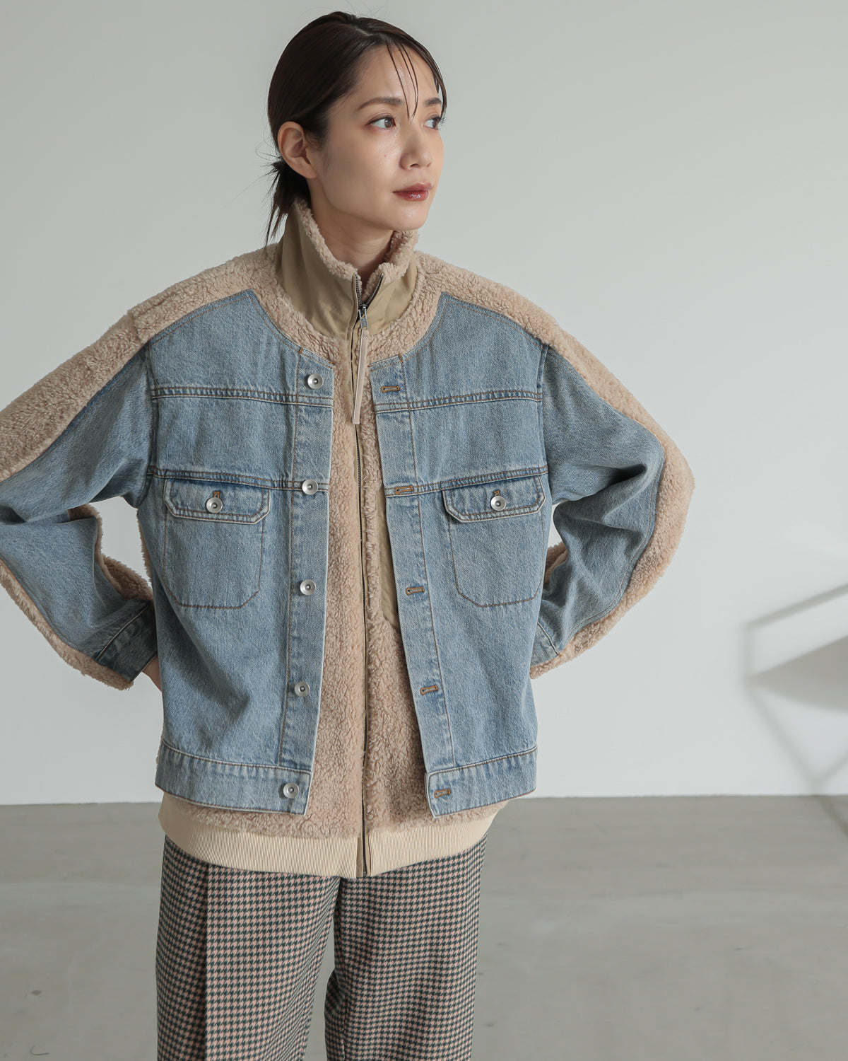 boa x denim jacket