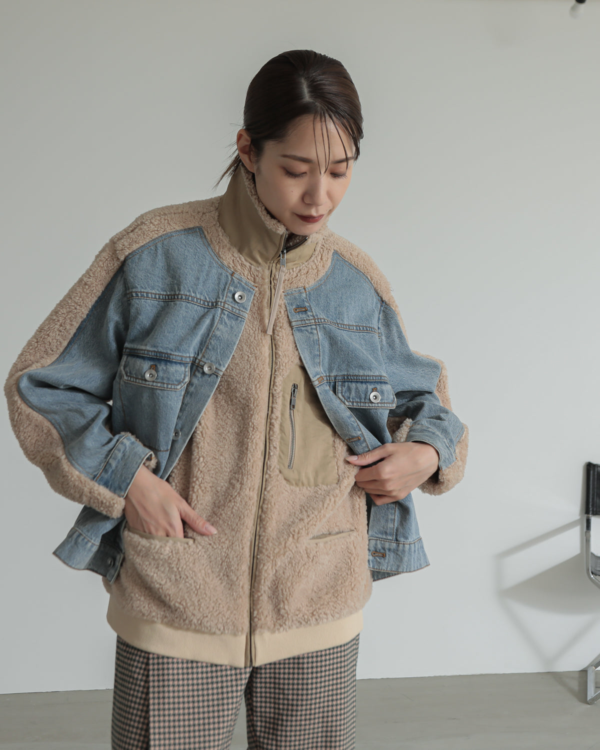 boa x denim jacket