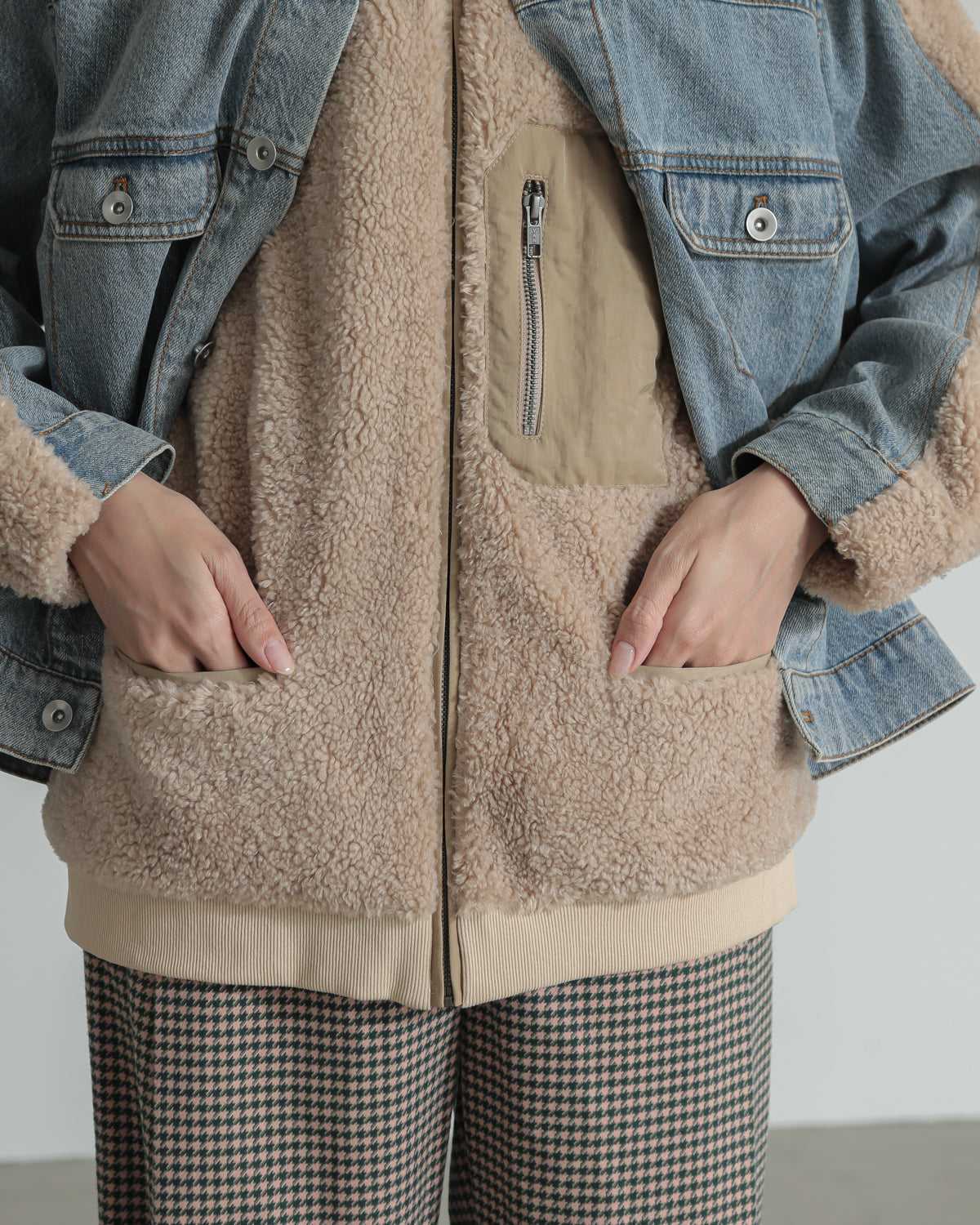 boa x denim jacket