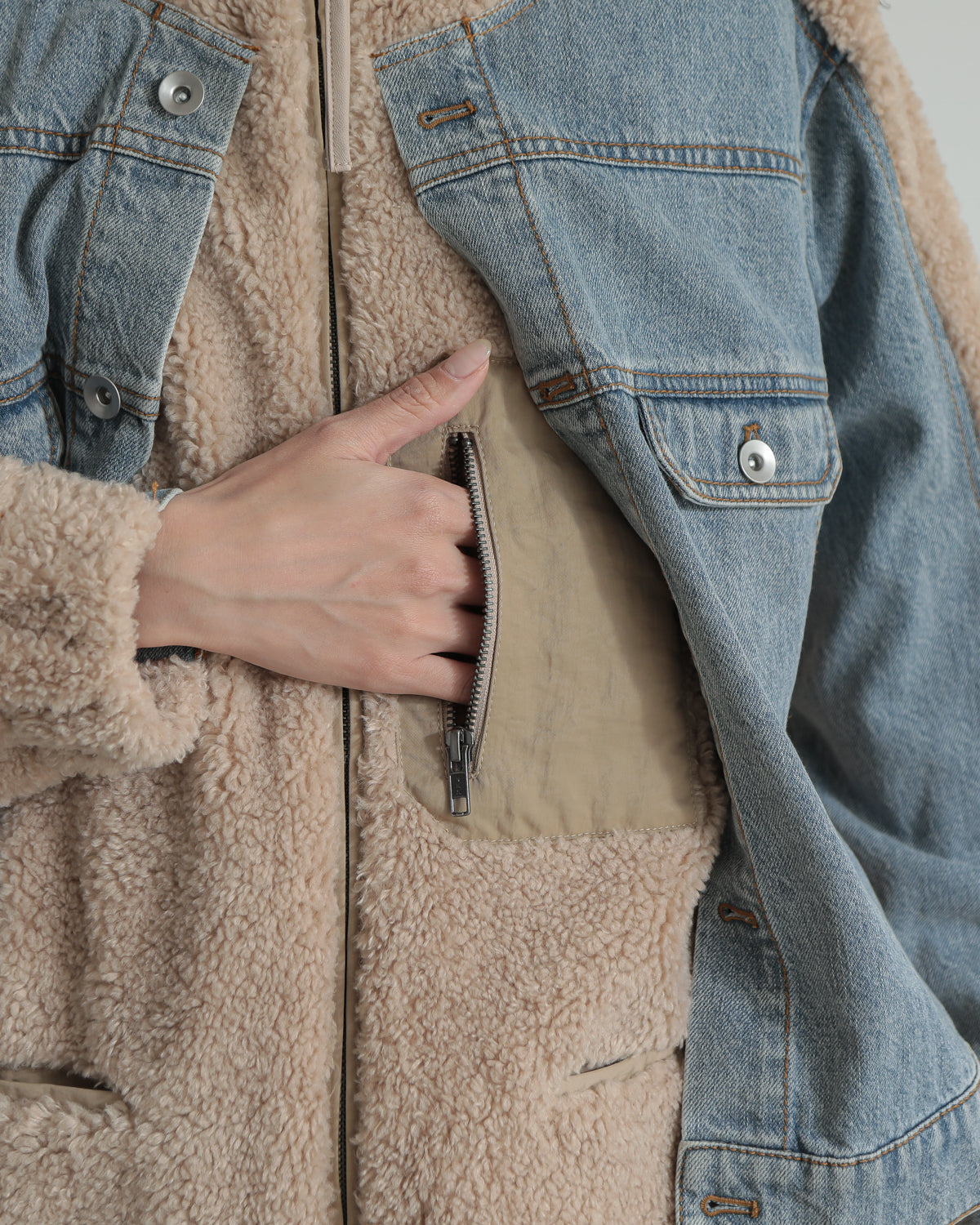 boa x denim jacket