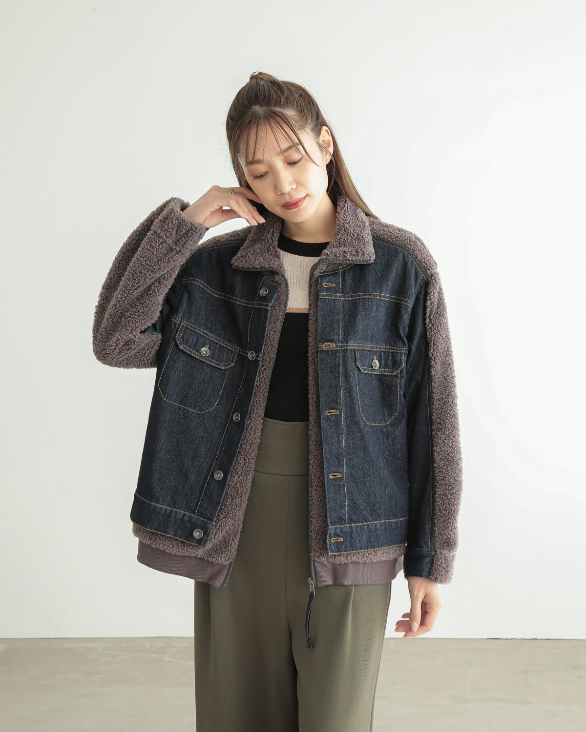 boa x denim jacket