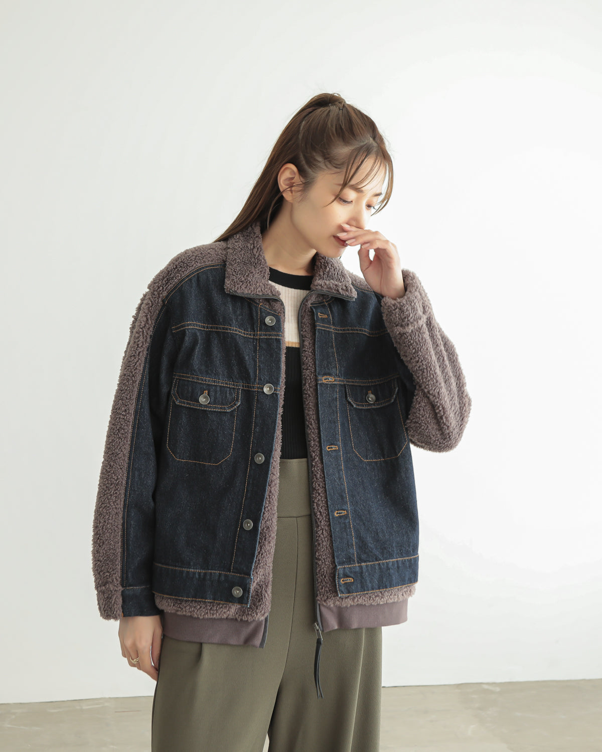 boa x denim jacket