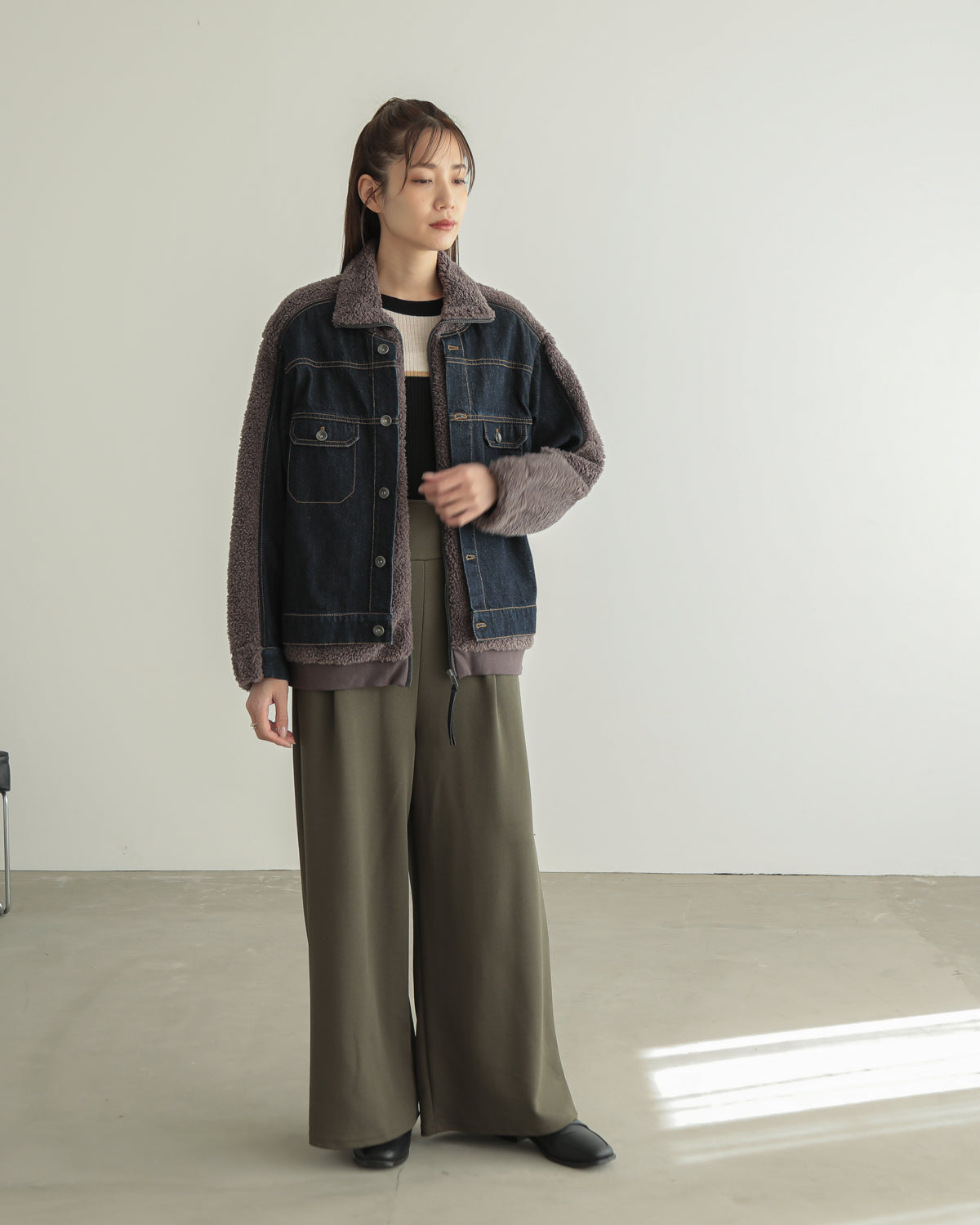 boa x denim jacket