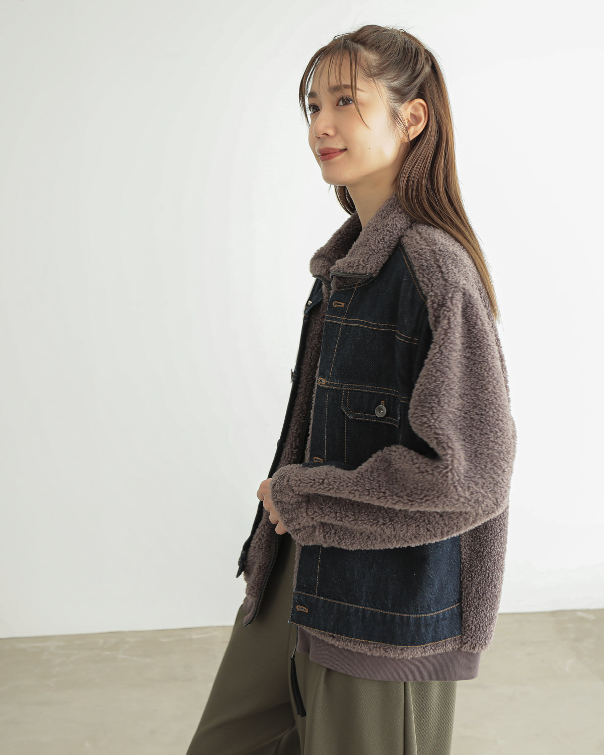 boa x denim jacket