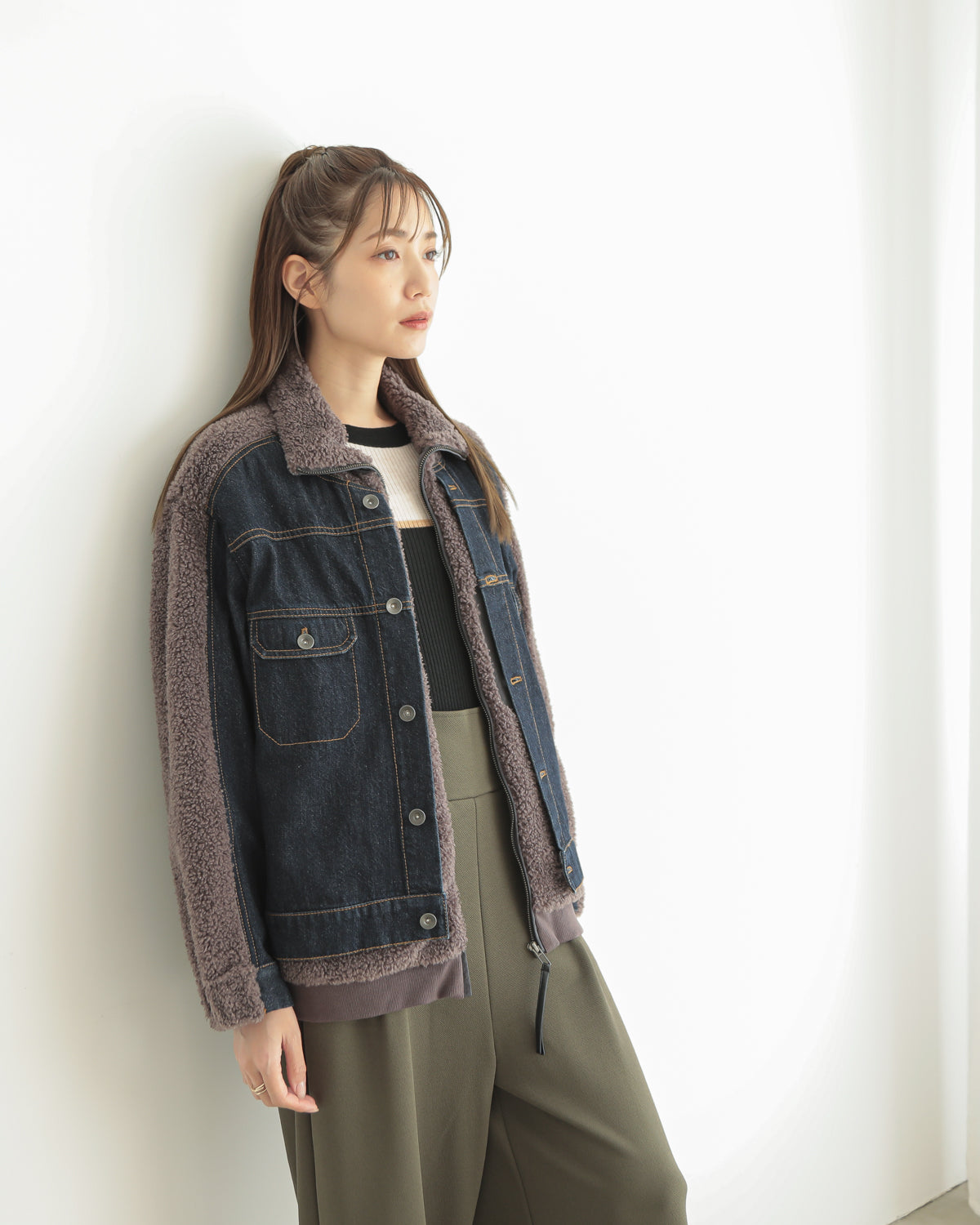 boa x denim jacket
