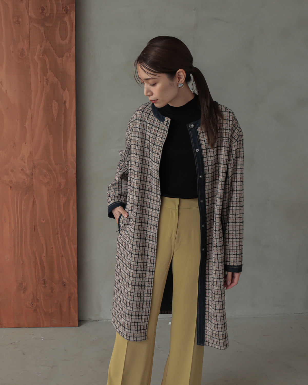 plaid coat